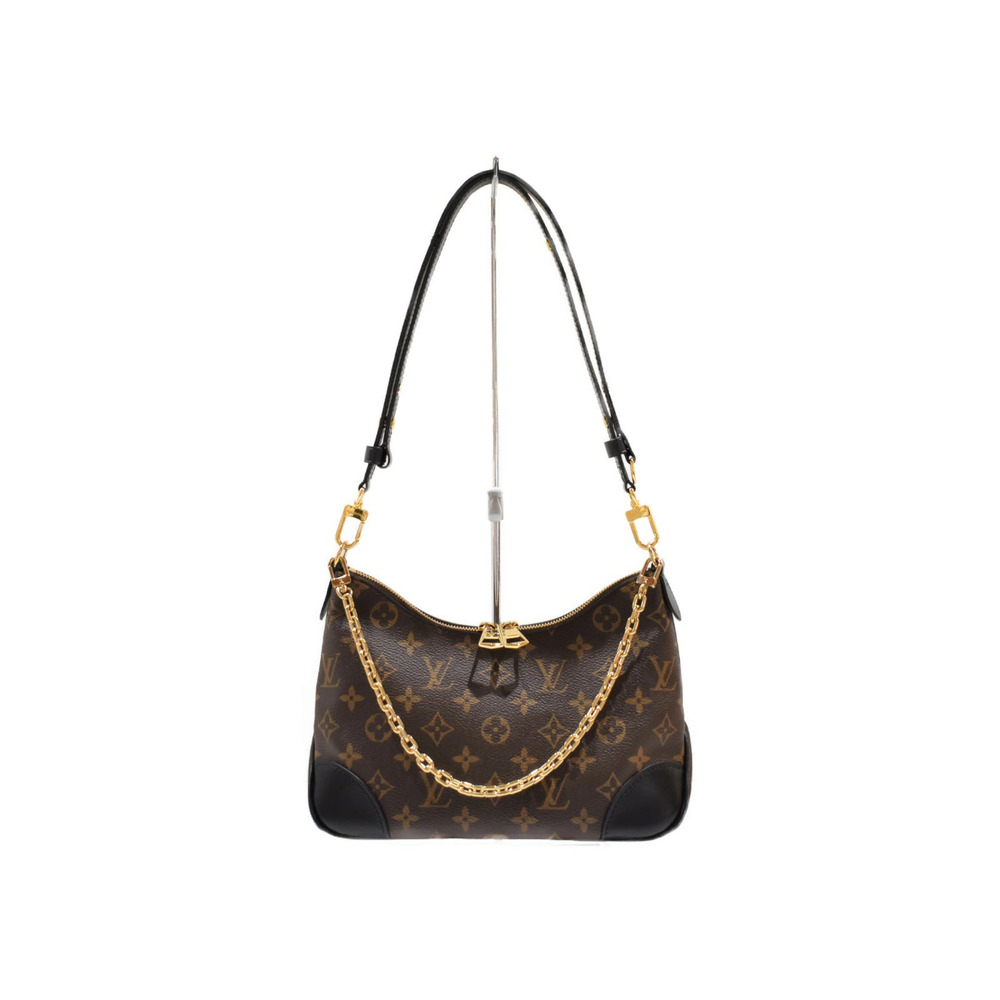LOUIS VUITTON Boulogne NM Monogram Noir Black Canvas Shoulder Bag Handbag